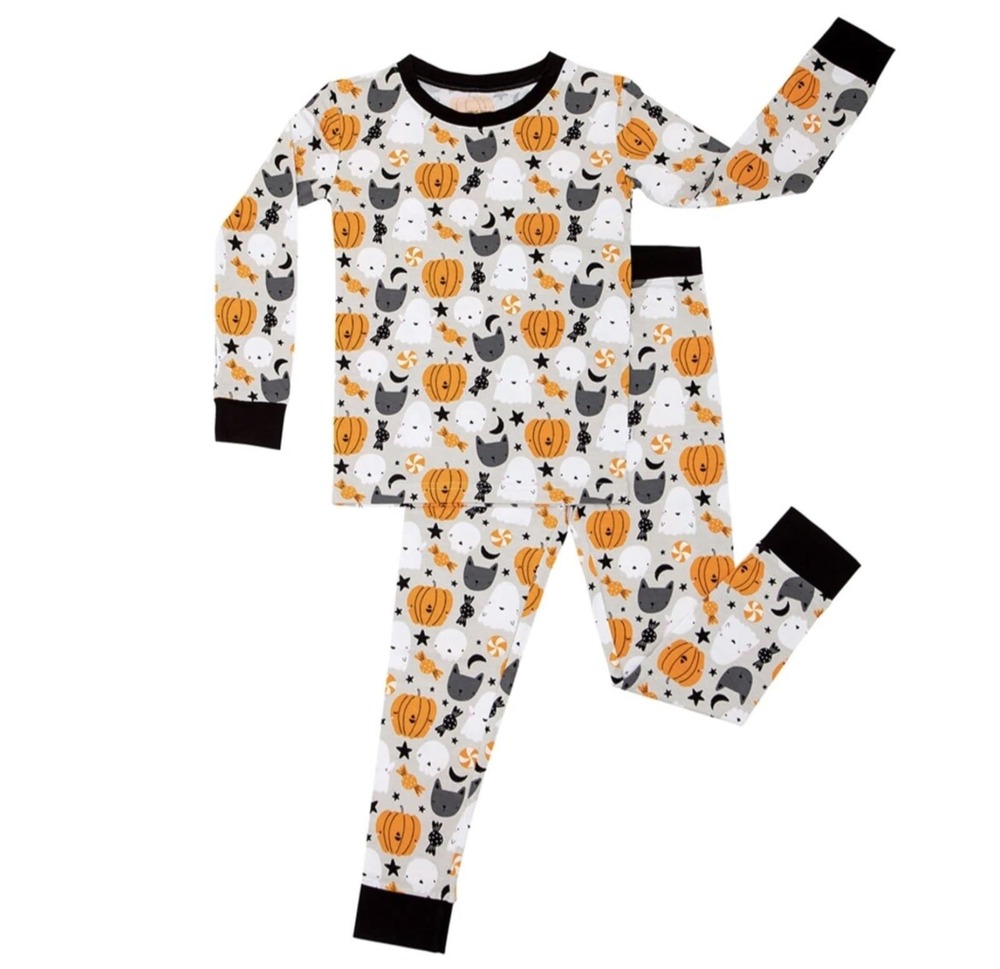 Little Sleepies Boo Crew Halloween Bamboo 2-Piece Pajama Set Size 9/10